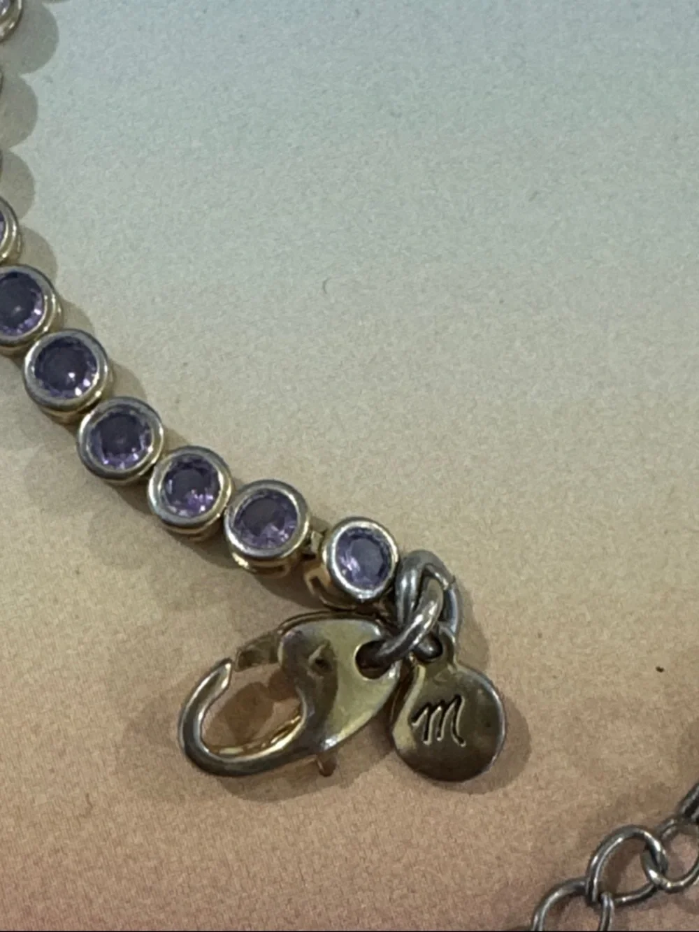 Madewell Lavender Crystal Tennis Bracelet
